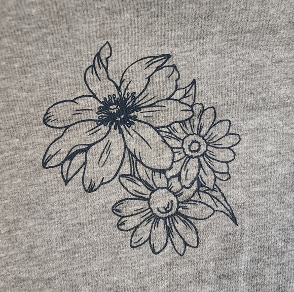 Short Sleeve Floral Graphic Tee By Goodfellow & Co, Gray, Size Large - Picture 2 of 4